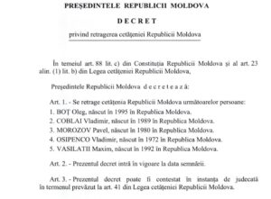 Cinci moldoveni înrolați în Grupul Operativ al Trupelor Ruse (GOTR) din regiunea transnistreană au rămas fără cetățenia Republicii Moldova
