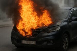 Pompierii au lichidat flăcările care au cuprins un automobil în raionul Orhei