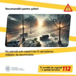 IGSU avertizează: Cod galben de instabilitate atmosferică cu descărcări electrice