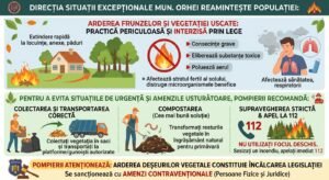 Comunicat DSE mun.Orhei: arderea frunzelor dăunează mediului și este interzisă prin lege