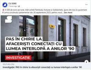 CU SENS: PAS plătește 4.500 de euro lunar pentru sediul central. Firma proprietară a donat bani partidului